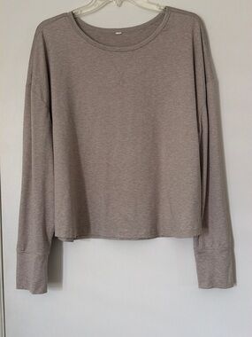 Light Taupe Long Sleeve Pullover Top
